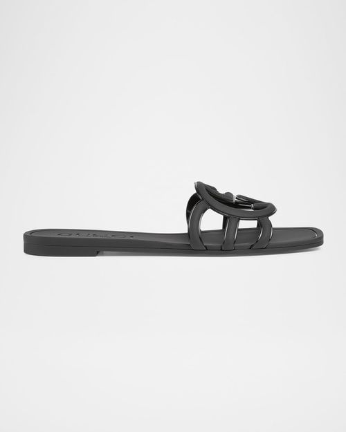 Palma GG Rubber Flat Slide Sandals