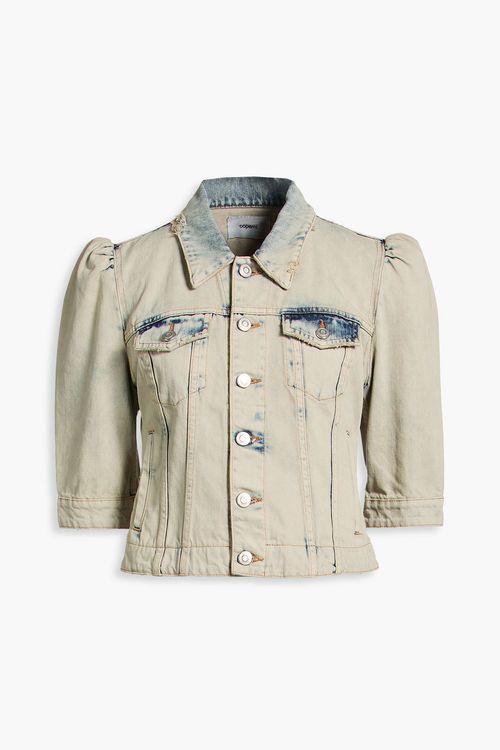 Cropped distressed denim jacket - Blue - FR 38
