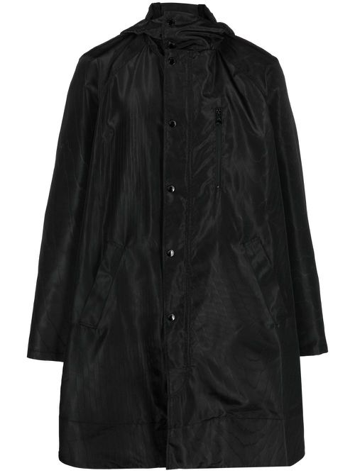 Hooded logo-print windbreaker - Black