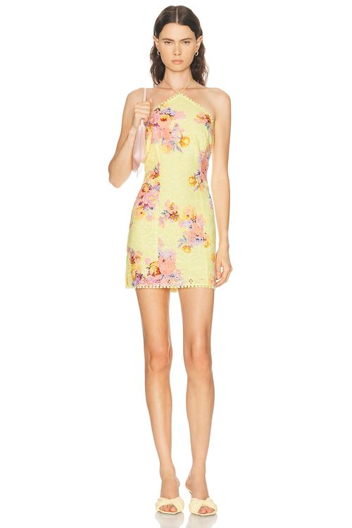 HEMANT AND NANDITA Kysha Mini Dress in Yellow - Lemon. L also in M