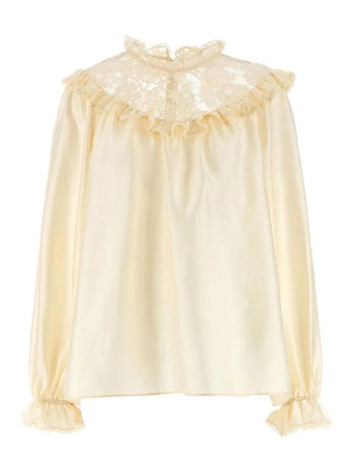 Ivory ruffled shirt