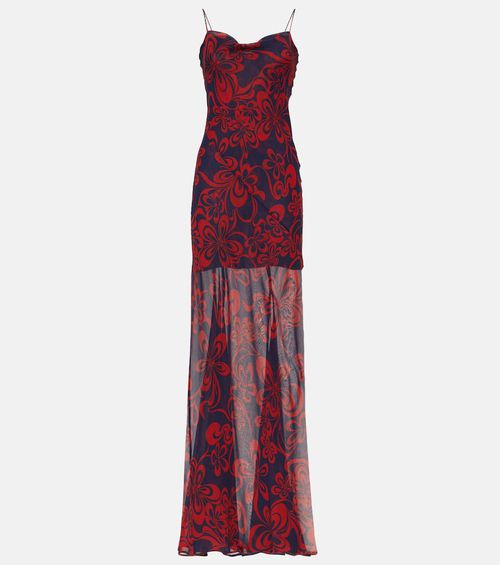 Printed silk georgette maxi dress