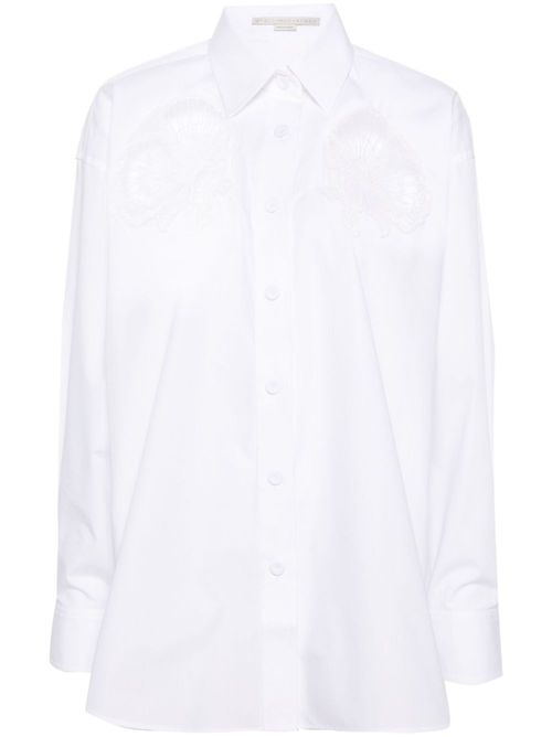 Broderie-anglaise detailed cotton shirt - White
