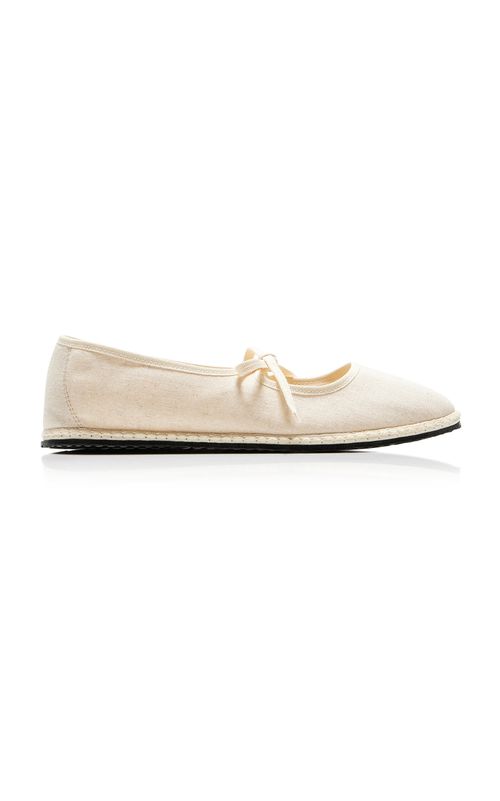 Exclusive Brigitte Linen Mary Jane Flats