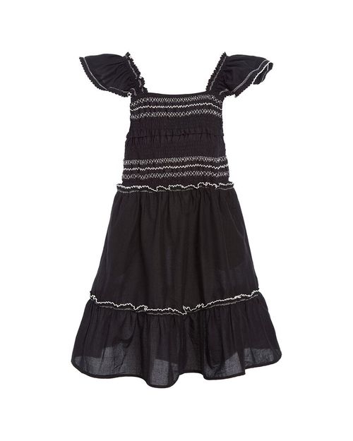 Mable Cambric Flutter Sleeve Smocked Dress