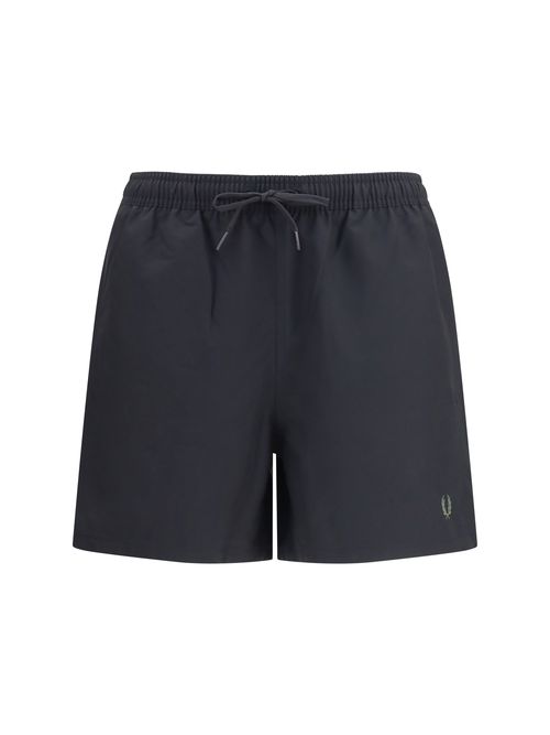Recycled Polyester Swim Shorts — Black
