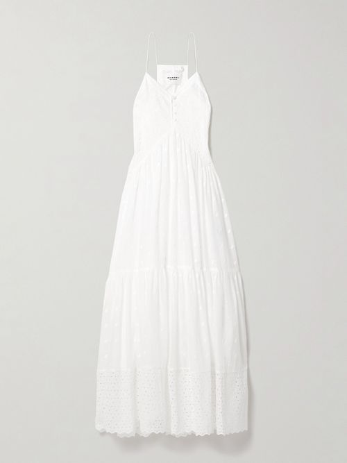 Sabba Broderie Anglaise Cotton-voile Maxi Dress - White