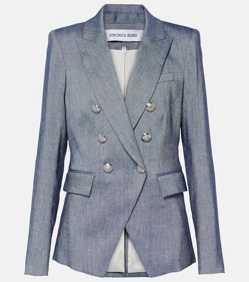 Miller double-breasted linen-blend blazer