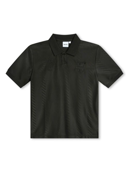 Logo-patch polo shirt - Black