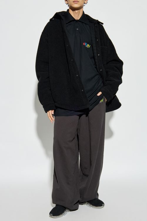 Padded Shirt In Oversize Style, Men's, Black