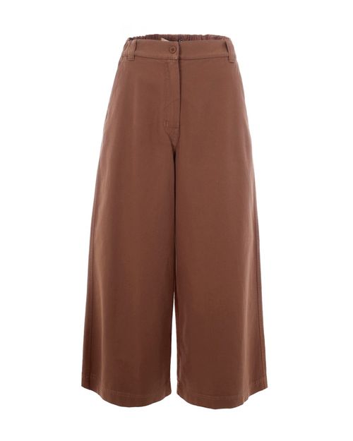 Brown Relaxed Flat Front Pant