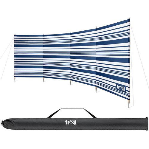 Wooden Windbreak 5 Pole Windbreaker with Bag Blue 3.6m
