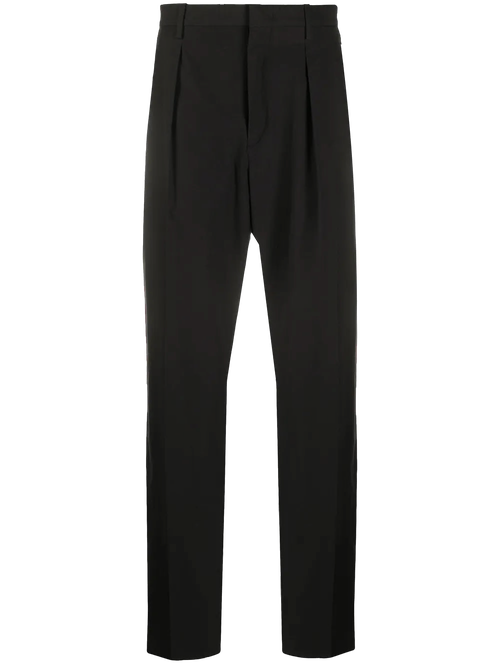 Pleated Detail Trousers — Black