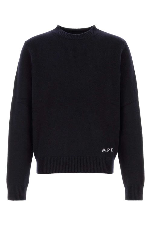 A. P.C. Midnight Blue Wool Edmond Sweater Darknavy Exterior: Maglieria - Men