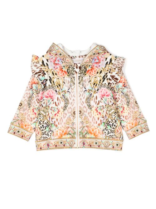 Graphic-print cotton jacket - Brown
