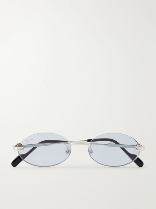 Rounded-frame Metal Sunglasses