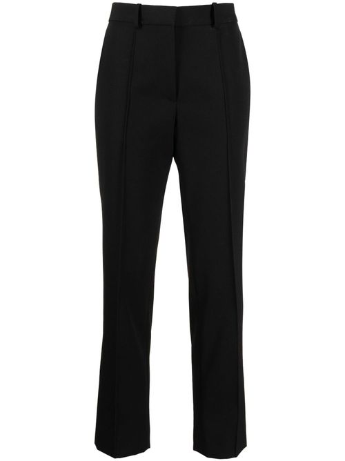 High-rise straight-leg trousers - Black