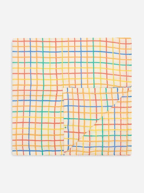 Ditto - Rainbow Check Large Muslin Swaddle Blanket By Childsplay Clothing
