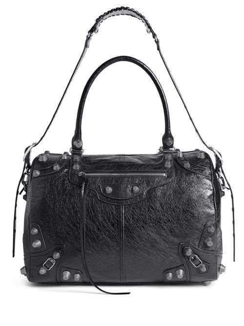 Medium Le Cagole leather duffle bag - Black
