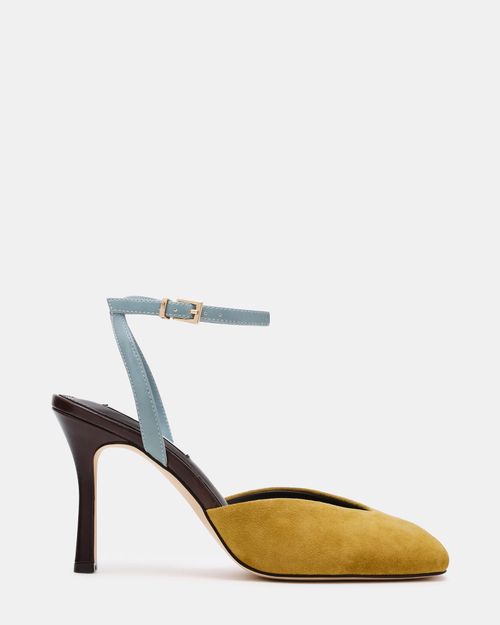 Steve Madden Women's Lysandra Peep Toe Heels - Olive Multi - - Leather