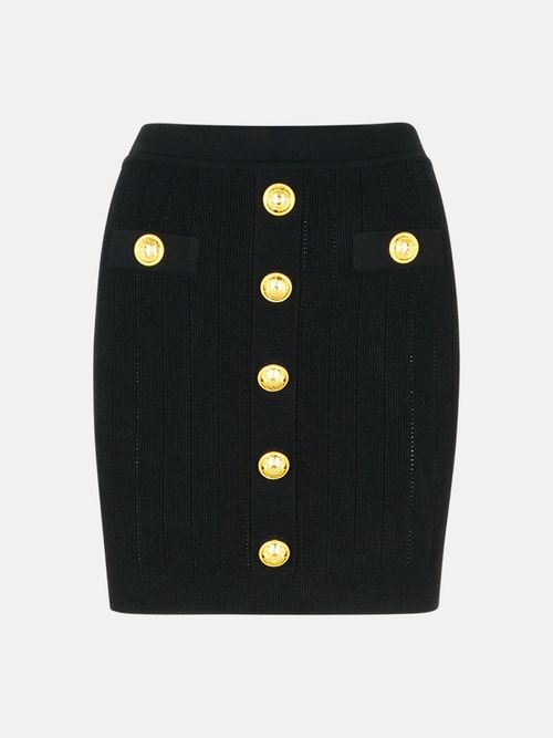 Black Viscose Blend Miniskirt