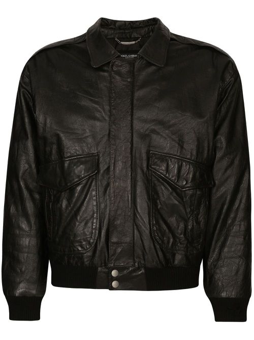 Logo-plaque bomber jacket - Black