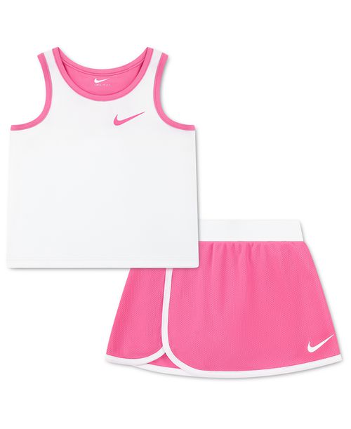 Girls' Toddler 2T-4T Dri-fit Color-Blocked Tank Top and Scooter Skort, 2-Piece Set - Pink Glow