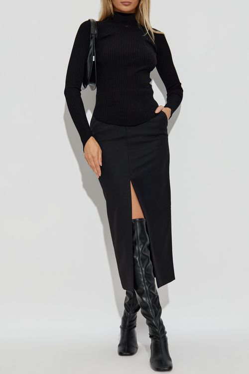 Turtleneck With Logo, Women's, Black