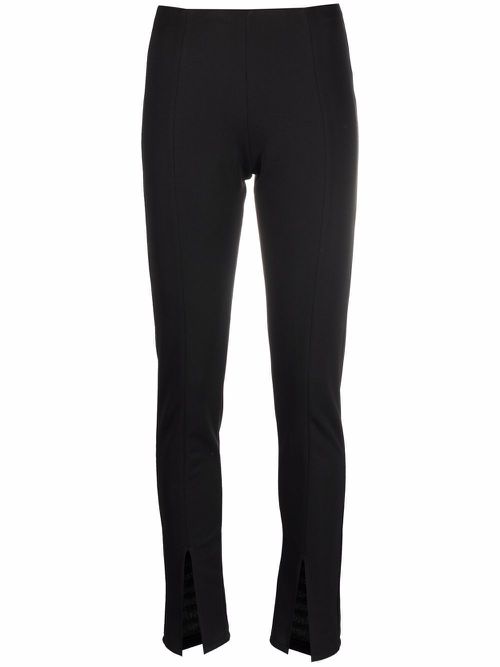 X Lia Aram front-slit slim-fit trousers - Black