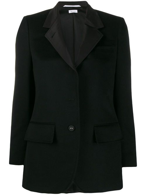 Wide-lapel cashmere jacket - Black