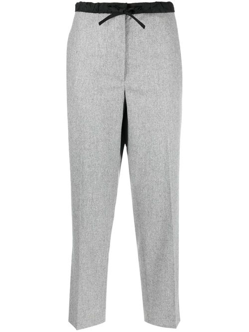 Drawstring cropped trousers - Grey