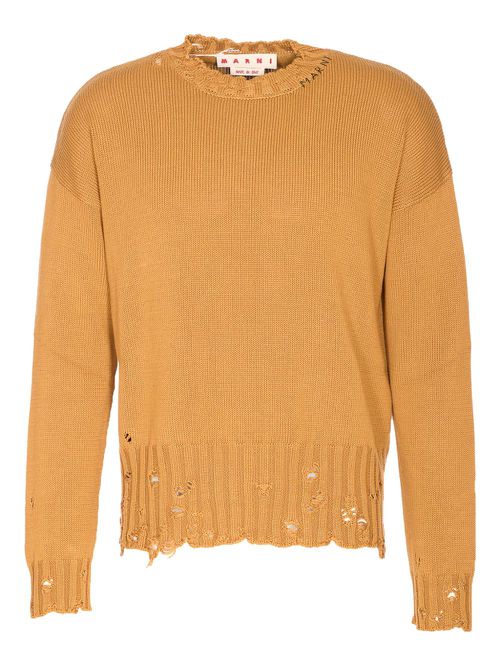 Distressed-effect jumper - Yellow