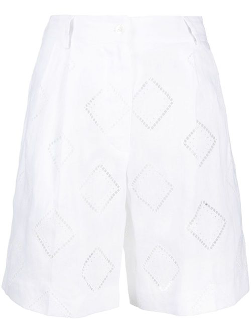 Perforated-detailed shorts - White