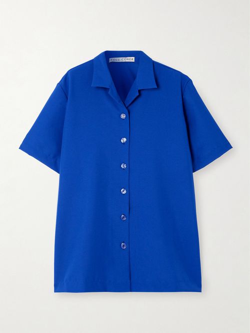 Oversized Crepe Shirt - Blue