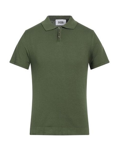Alpha Studio Man Polo shirt Military green Size 36 Cotton, Polyester