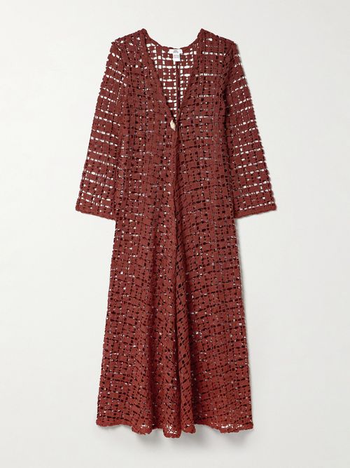 Nerea Embellished Crocheted Cotton Maxi Dress