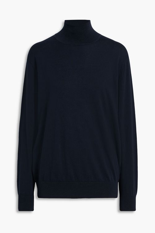 Cotton turtleneck sweater - Blue - XXS