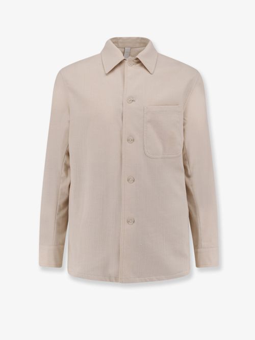 Cotton Blend Shirt — Beige