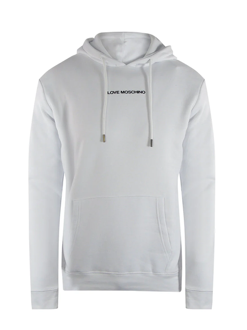Love Moschino Plain Logo White Hoodie - White