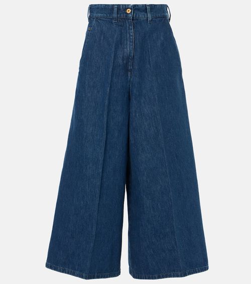 Mid-rise wide-leg jeans