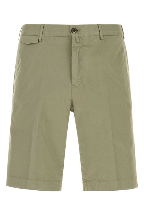 Sage Green Stretch Cotton Bermuda Shorts