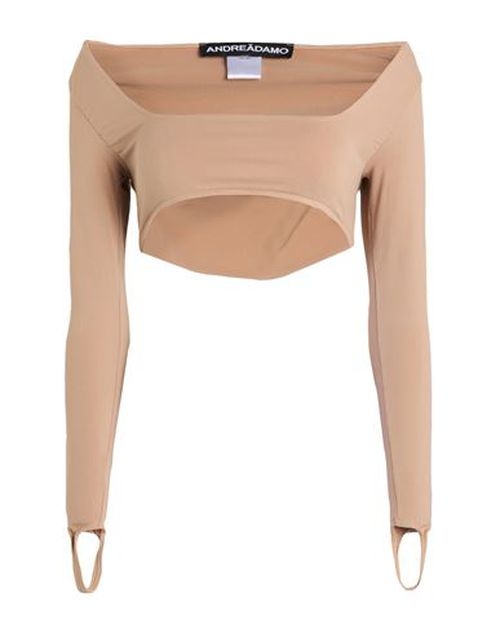 Andreādamo Woman Top Camel Size S/M Polyamide, Elastane