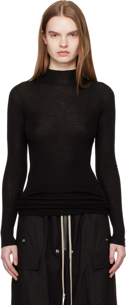 Black Temple LS Turtle Sweater