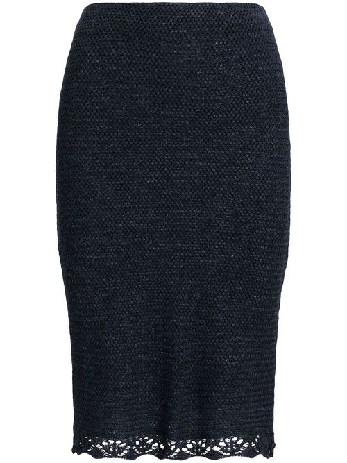 Ruffle-trim pencil skirt - Blue