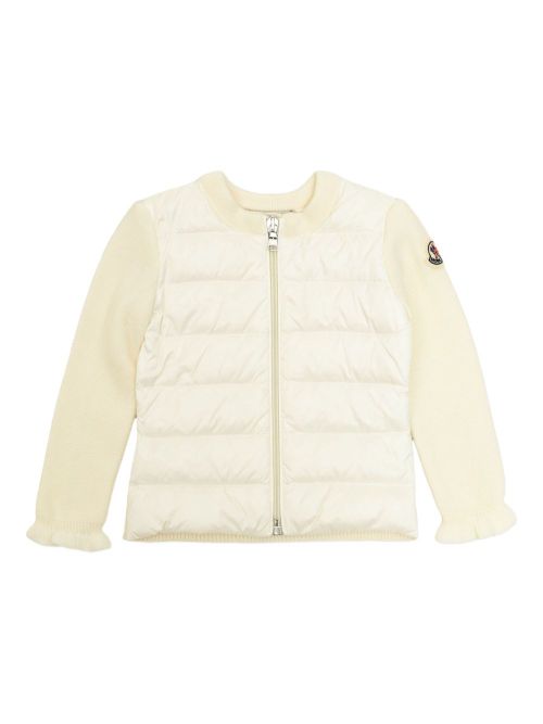 Logo-patch cardigan - White