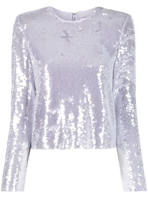 Sequin long-sleeve top - Purple