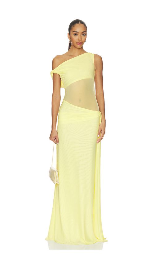 MISHA The Sisal Mesh Dress in Lemon. M. Also in