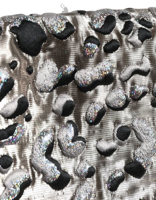 Leopard Jacquard Skirt — Silver