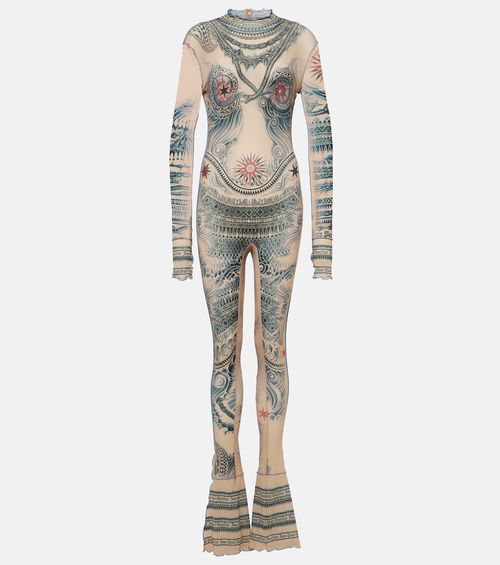 Tattoo Collection mesh jumpsuit