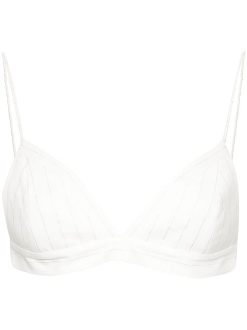 Cropped triangle bralette - White